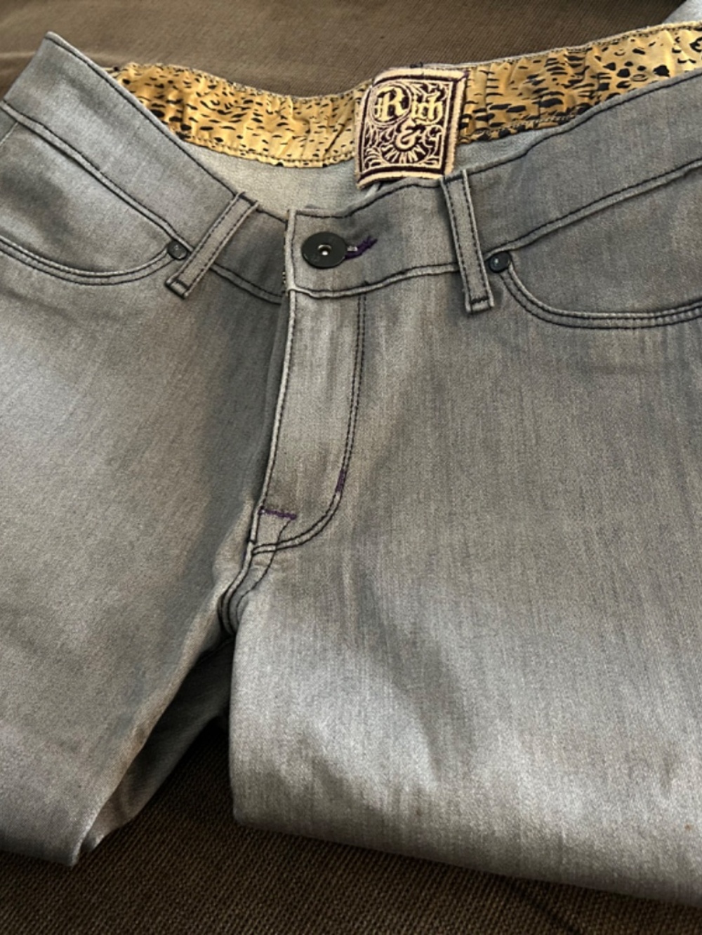 Rich & Skinny pans, Gray, Size 27